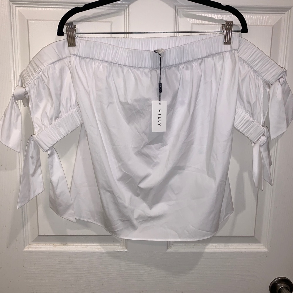 NWT Milly Off the Shoulder Bow Top - Picture 4 of 7